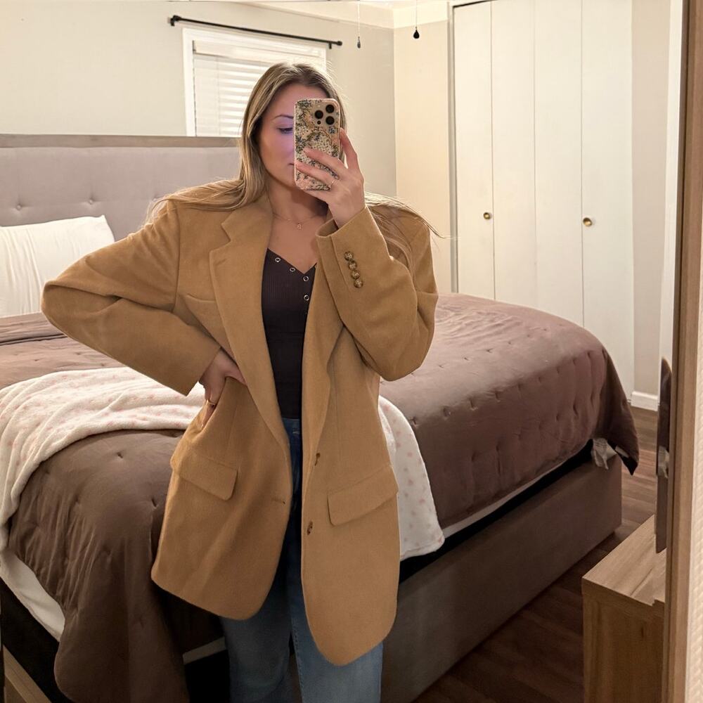 Vintage Bill Blass 100% Camel Hair Blazer Jacket | Camel Tan | Made in USA
